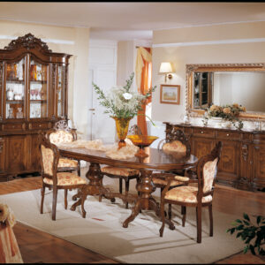 tavolo ovale all. barocco radica