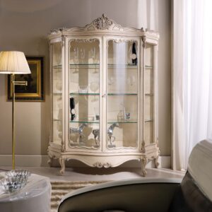 Vetrina 2 porte Chippendale noce+oro