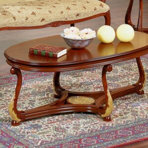 Tavolino ovale Brianza piano legno